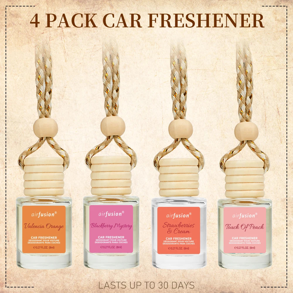 4-Pack Hanging Car Air Freshener Diffuser