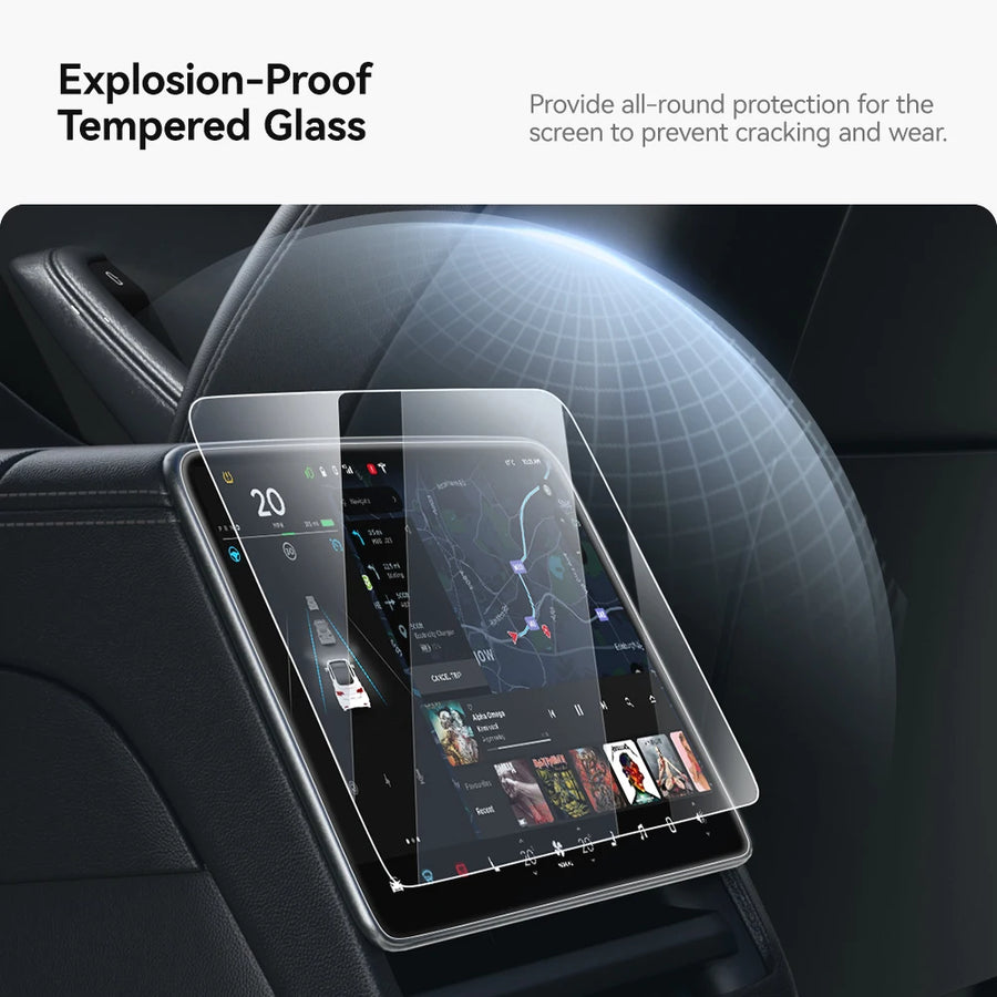 Rear Center Tempered-Glass Screen Protector for Tesla Model 3/Y Highland and Juniper