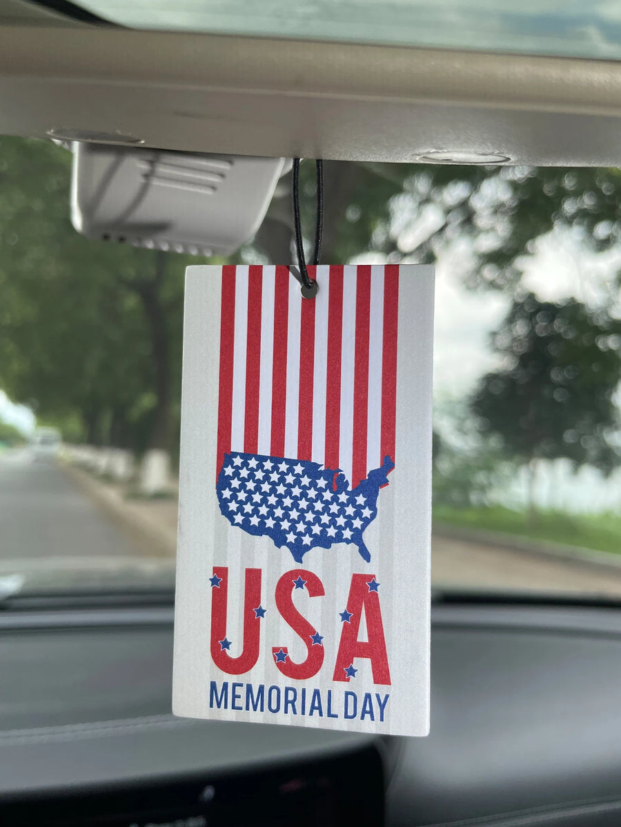USA Memorial Day Patriotic Hanging Car Air Freshener
