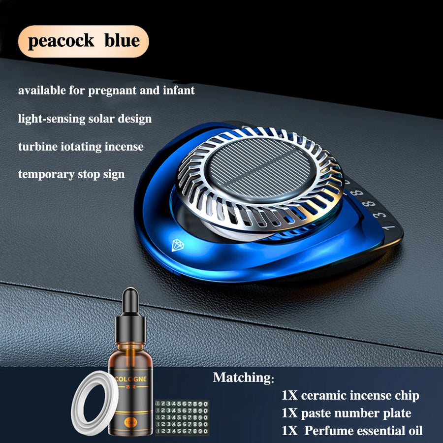 Solar-Powered Rotating Car Aroma Diffuser