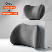 Universal Memory-Foam Car Neck Pillow and Lumbar Support Cushion Set
