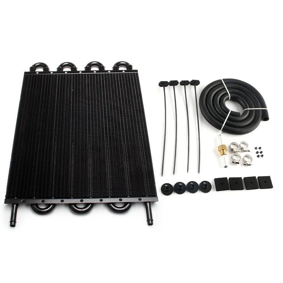 4 Row 8 Row Universal Aluminum Remote Transmission Oil Cooler Auto-Manual Radiator Converter Kit TOC-1001