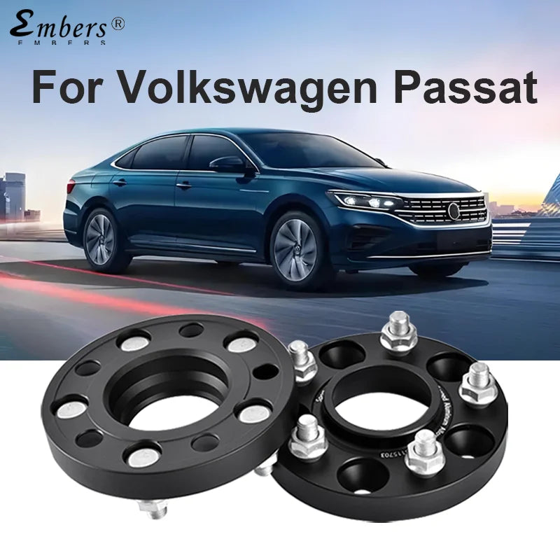 M14X1.5 Wheel Spacers for Volkswagen Passat PCD 5x112 CB 57.1 Forged Black Wheel
