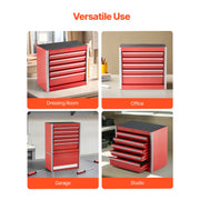 8.6-Inch 5-Drawer Steel Mini Tool Box – Black or Red