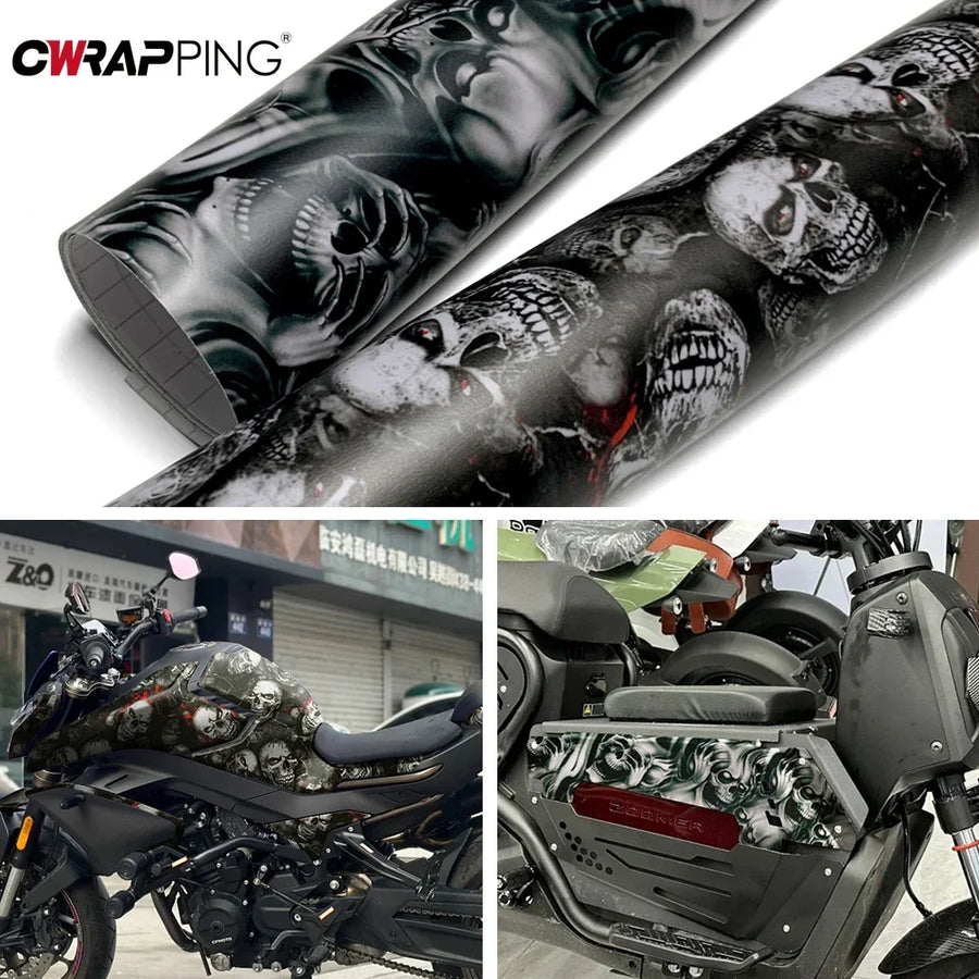 Skull Graphic Automotive & Motorcycle Vinyl Wrap