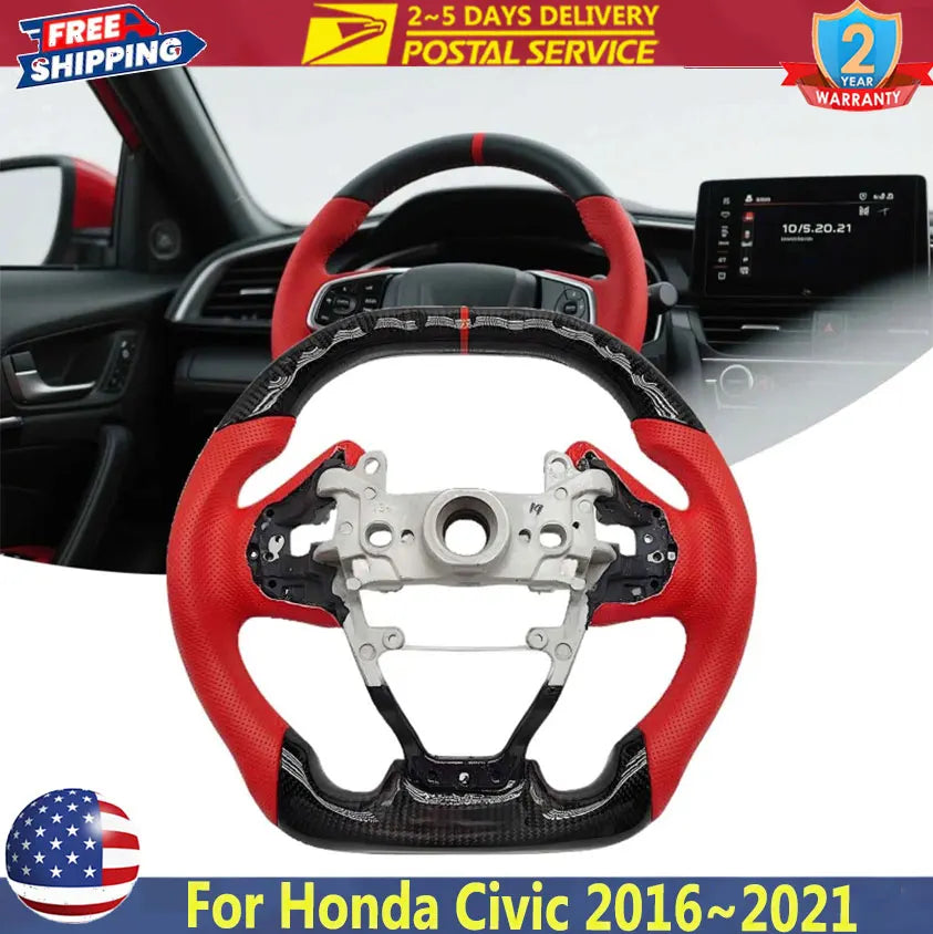 Honda Civic Type R FK8 Carbon-Look Steering Wheel – 2016–2020 US-Spec