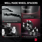 2-Inch 5x114.3 Wheel Spacer/Adapter Set – 82.5mm Bore, 1/2-20 Studs