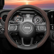 Perforated Leather Steering Wheel Cover for Jeep Models