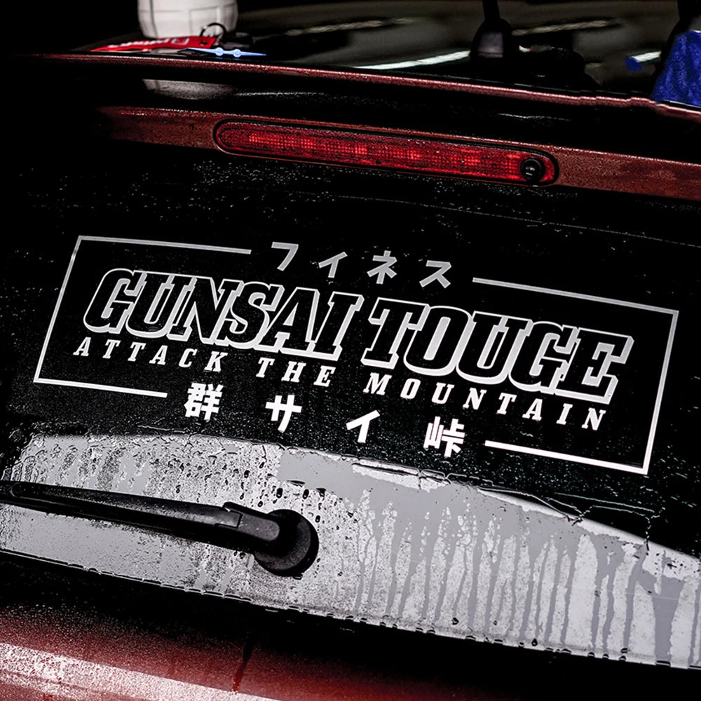 Gunsai Touge Reflective Rear Windshield Decal