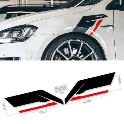 1-Piece Reflective Sport Side Fender Decal Set