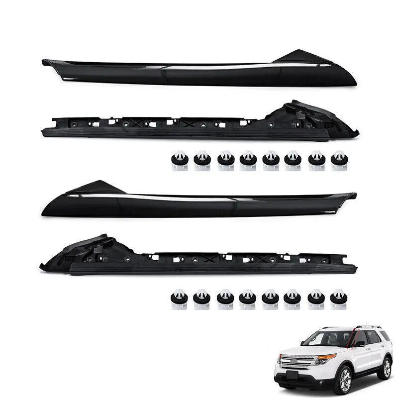 4-Piece Left & Right Side Windshield A Pillar Molding Trim for 11-19 Ford Explorer