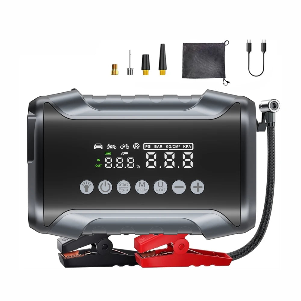 5000A 6-in-1 Car Jump Starter with 150 PSI Tire Inflator