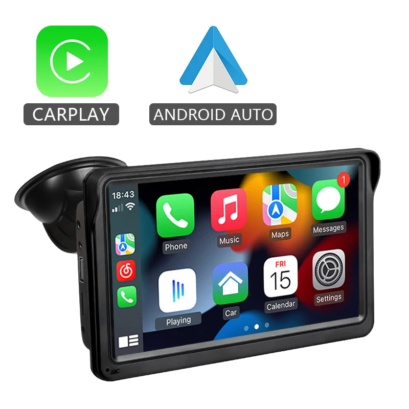 7-Inch Portable Wireless CarPlay and Android Auto Display