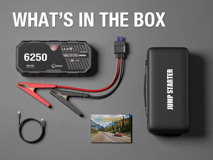 6000A/6250A 12V Portable Car Jump Starter and Power Bank