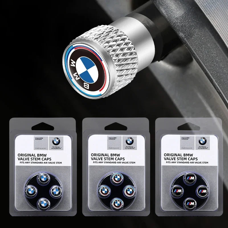 BMW M 50th-Style Aluminum Tire Valve Caps – 4-Piece Set