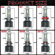 2-Piece H4/H7/H11/9005/9006/9012 LED Headlight Bulb – 6000K, CANBUS