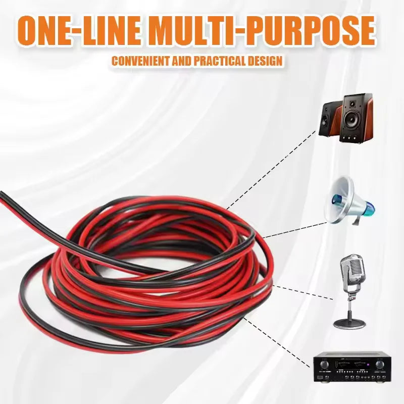 Red and Black Car Speaker Wire – 5m or 10m