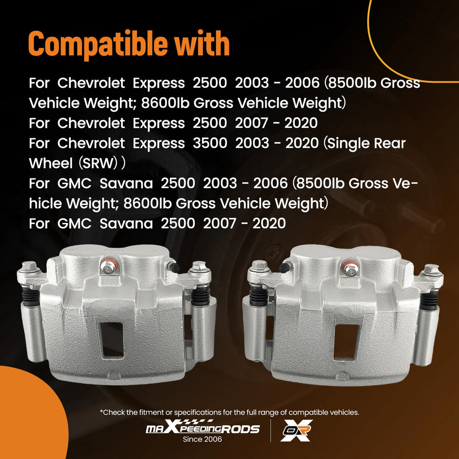 Rear Left and Right Brake Caliper Set for Savana 2500 2003-2020