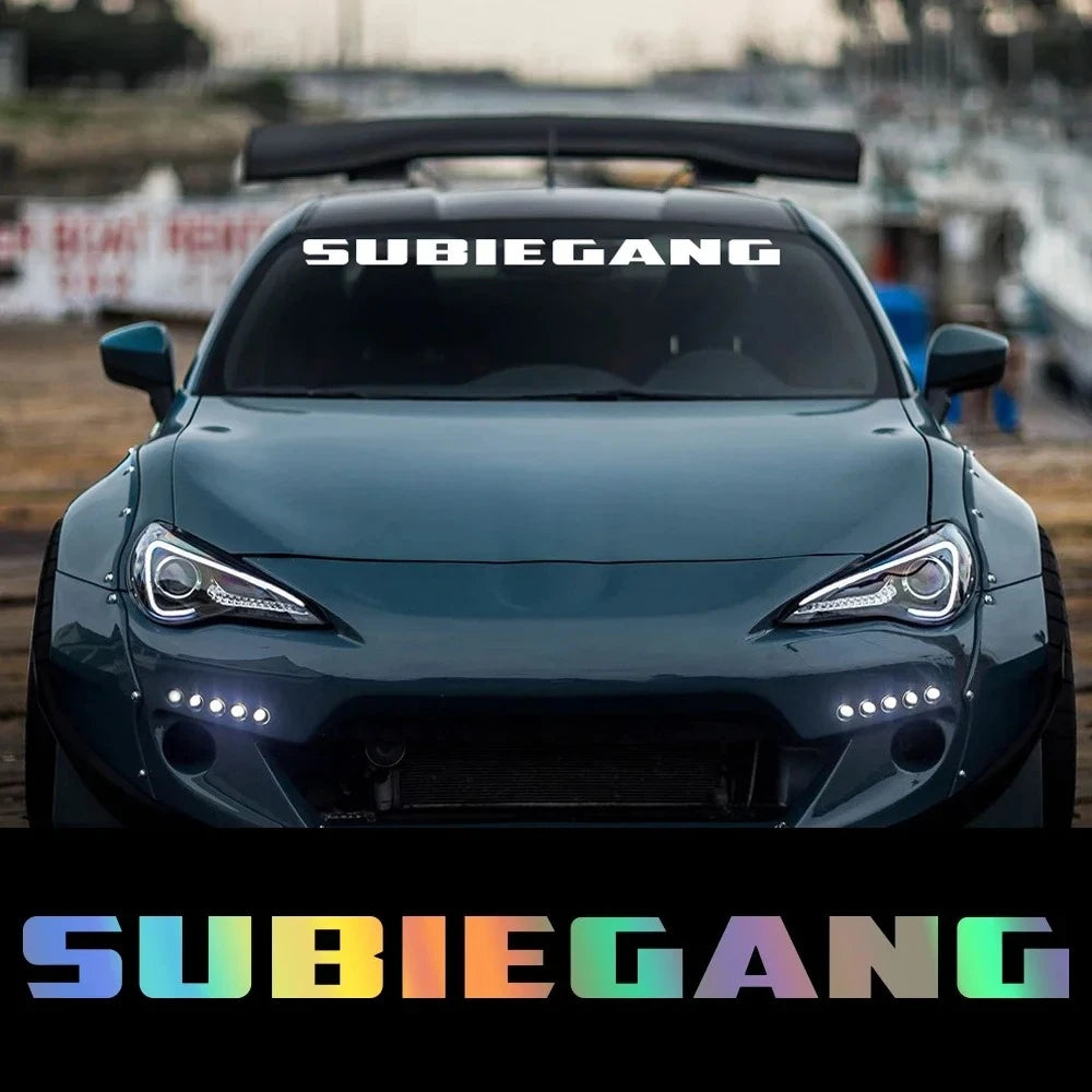 SUBIE GANG Windshield Vinyl Decal for Subaru – 100 × 7.8 cm