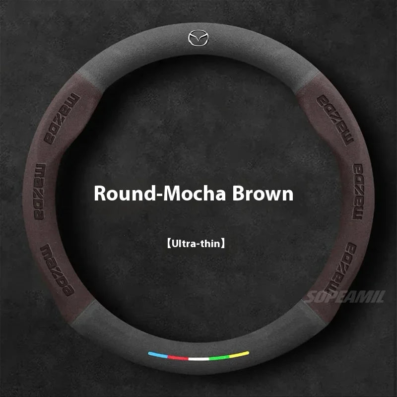 Suede Steering Wheel Cover for Mazda Vehicles