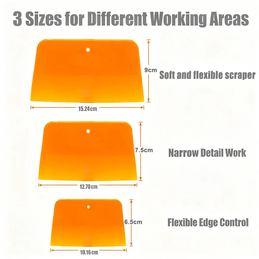 3-Piece Flexible Squeegee Set for PPF & Window Film