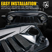 Black Front Grille for 2007–2018 Jeep Wrangler