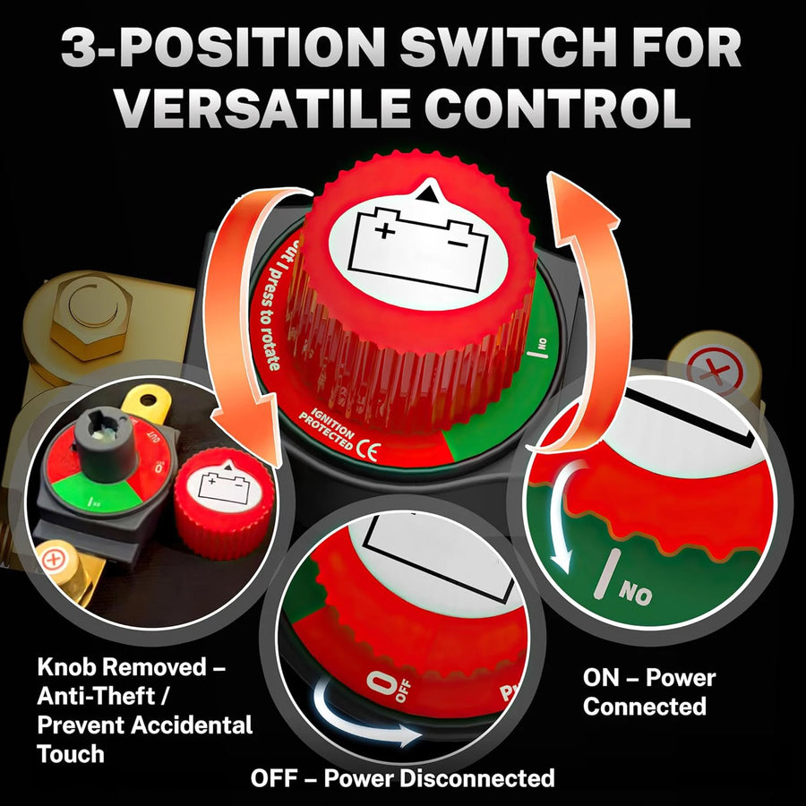300A 12V-48V Top-Post Battery Disconnect Switch
