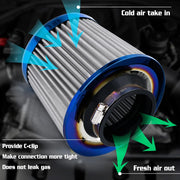 Universal 3-Inch 76mm High-Flow Cold Air Intake Filter