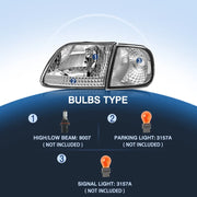 Headlight and Corner Light Set for Ford F-150 1997–2003 – 4-Piece