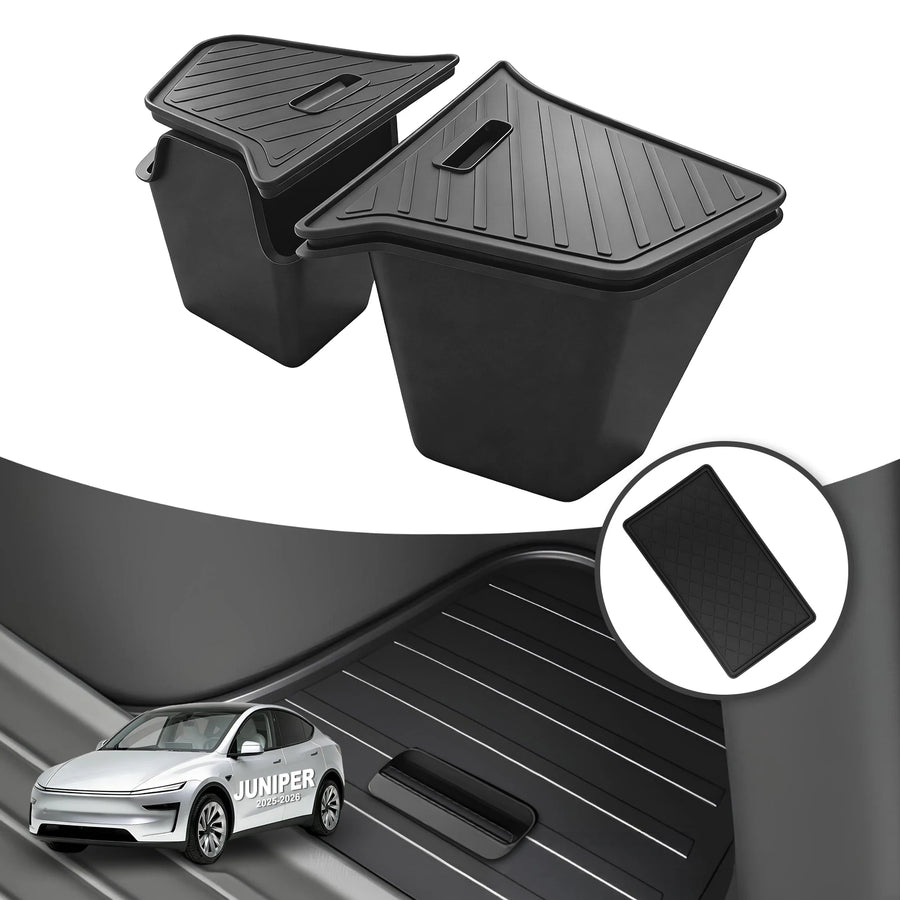 TPE Trunk Side Storage Bins for 2025–2026 Tesla Model Y Juniper – 3 Pieces