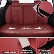 Red Universal Full 5-Seat Cover Set for Split Rear Benches