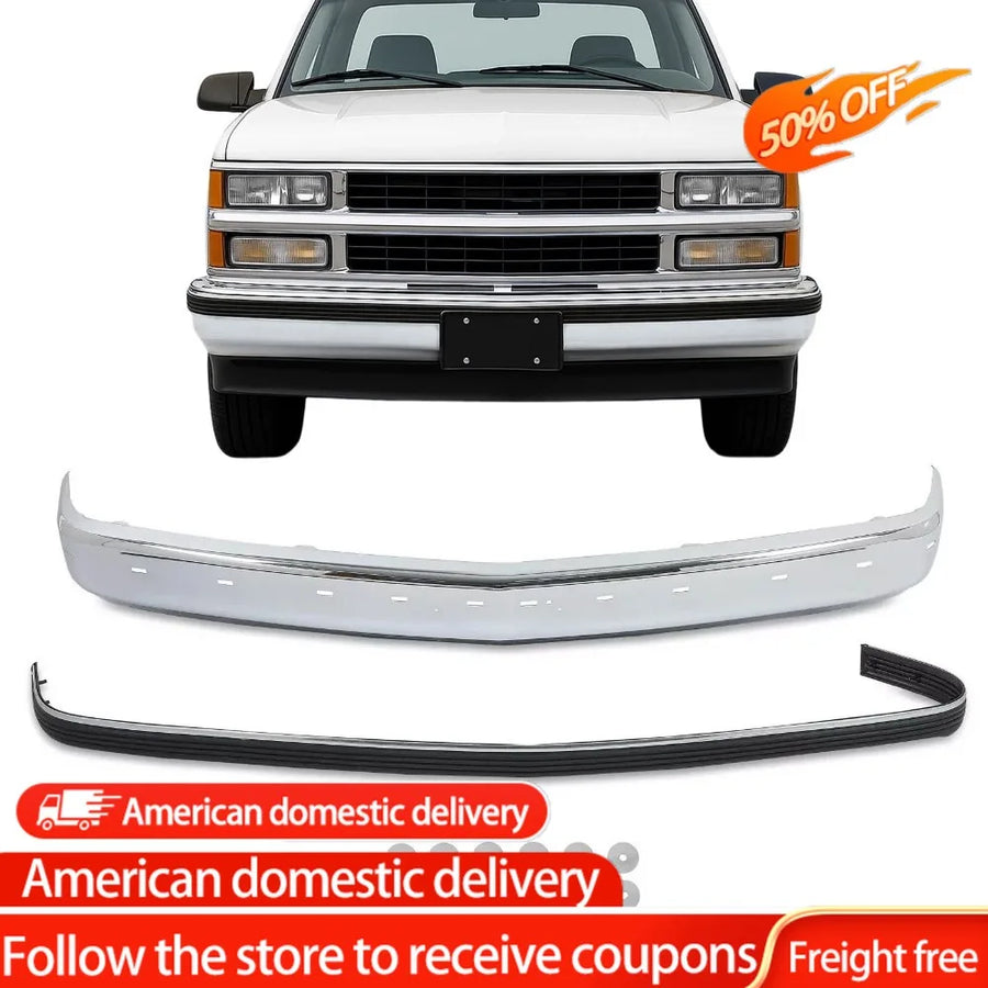 Chrome Front Bumper Kit – 1988–2000 Chevrolet/GMC C/K & SUVs