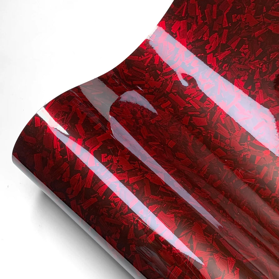 Glossy Forged Carbon-Fiber-Look Vinyl Wrap Film