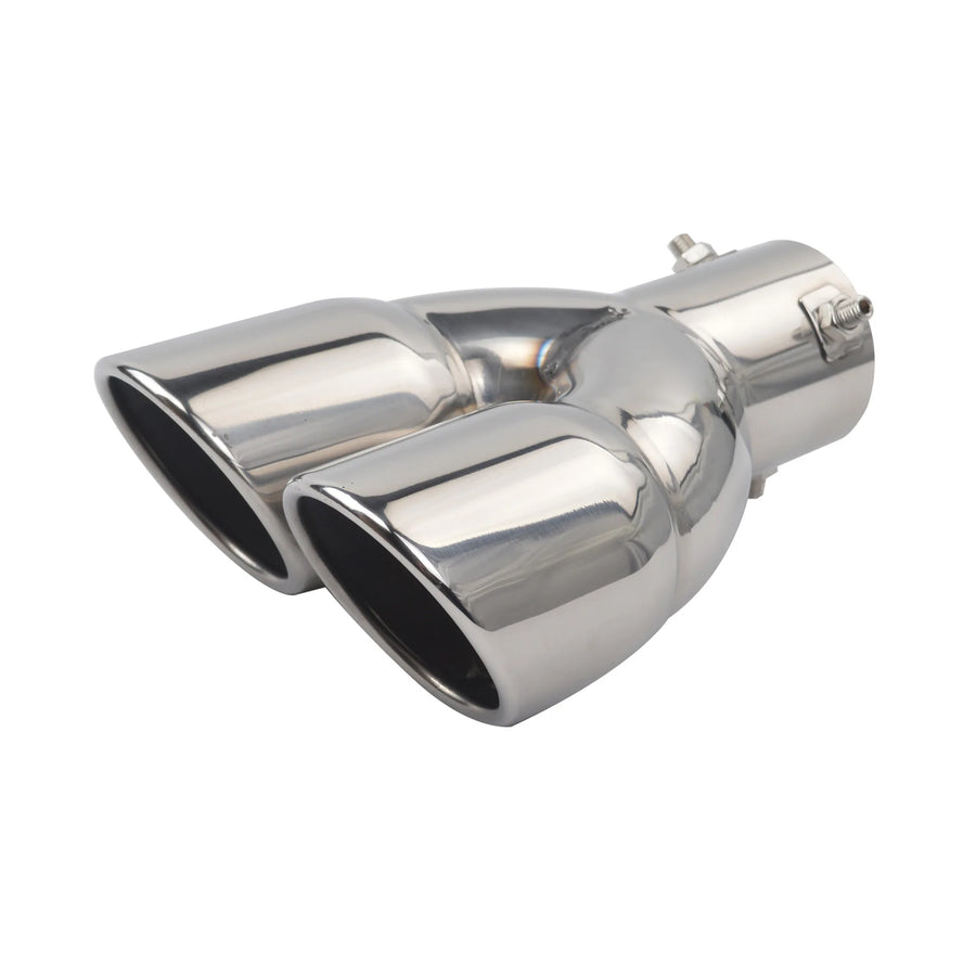 Universal Dual-Outlet Stainless Steel Exhaust Tip, 3-Inch