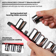 9-Piece Magnetic Socket Organizer Tray Set for 1/4, 3/8 and 1/2 Inch Drives