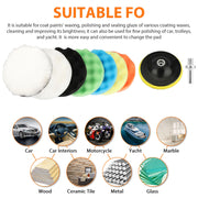 Drill-Mounted Foam Buffing and Polishing Pad Kit