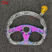 JDM Steering Wheel Acrylic Bubble Handle Aid Booster Ball Power Assist Spinner Knob for Car/Truck