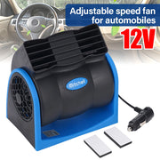 12V Adjustable-speed Car Cooling Fan with Cigarette-lighter Plug