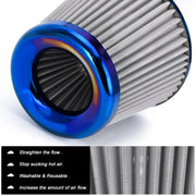 Universal 3-Inch 76mm High-Flow Cold Air Intake Filter