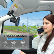 Rechargeable 2000mAh USB Car Cooling Fan with RGB Ambient Light
