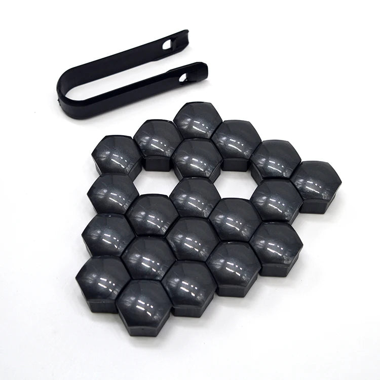 17mm/19mm/21mm 20-Piece Wheel Nut Caps Protection Covers Caps Hub Screw Cover Black Bolt Nut