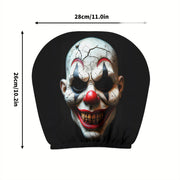 2-Piece Clown Print Car Headrest Covers – Universal Washable Interior Decor