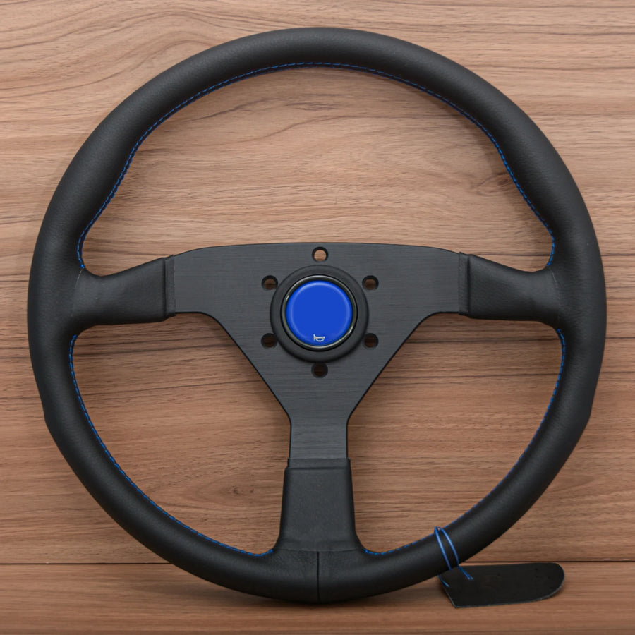 Universal 14-inch Monte Carlo Style Leather Sport Steering Wheel