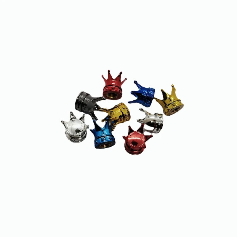 4-Piece Crown Copper Tire Valve Cap Set