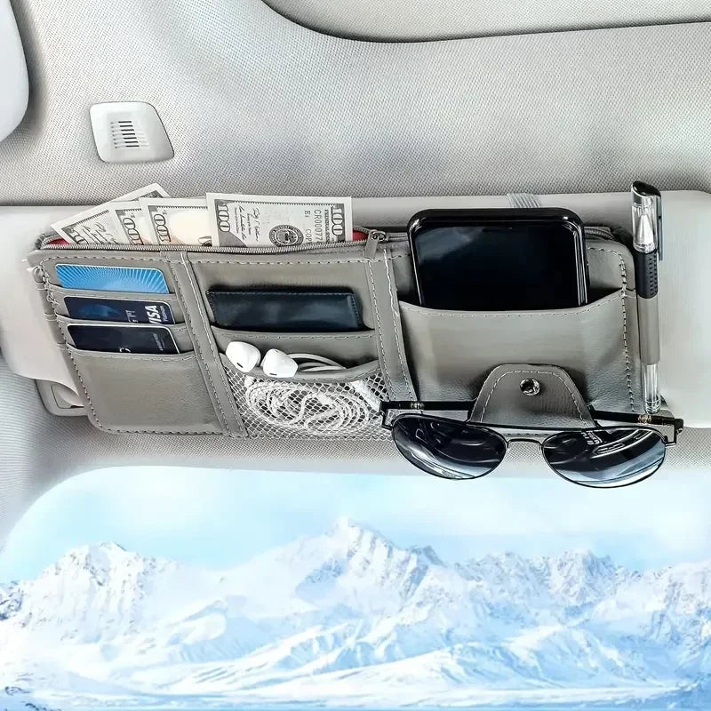 Sun Visor Organizer with Sunglasses & Card Pockets – 5 Colors