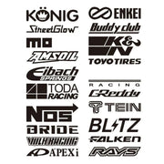 20-Piece Reflective JDM Racing Sponsor Decal Set