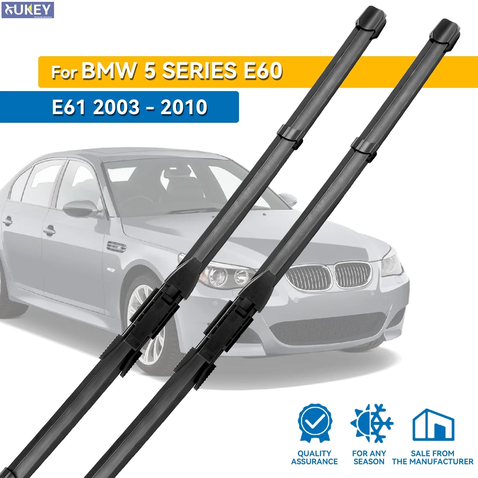 Front Windshield Wiper Blade Set for BMW 5 6 Series 2003-2010