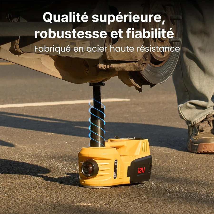 5-Ton 12V Electric Scissor Jack with Tire Inflator and Optional Impact Wrench