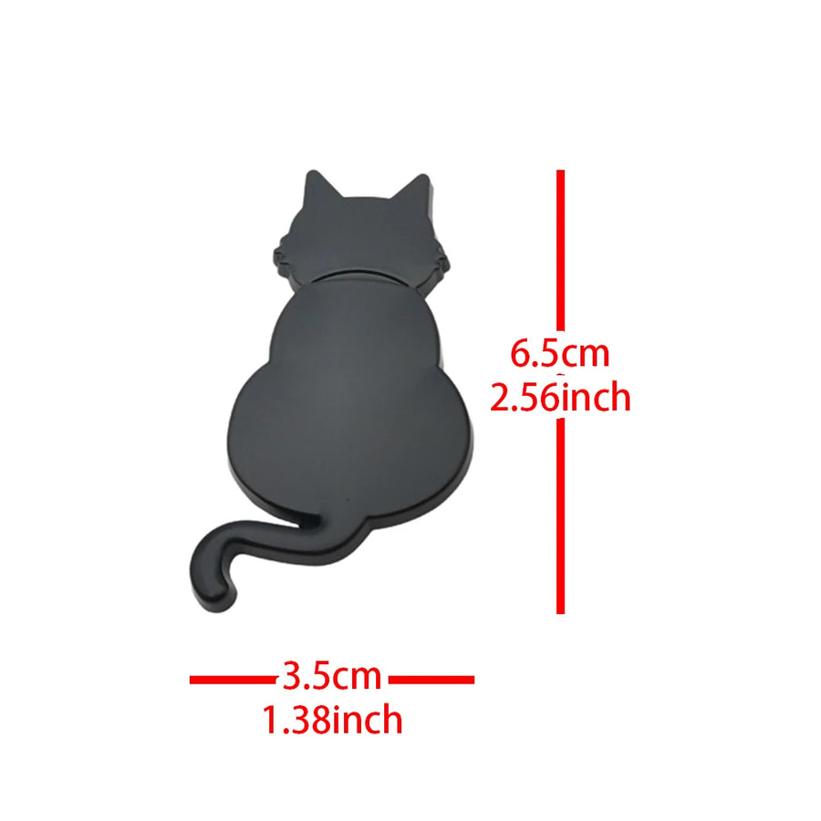 3D Cat Metal Vehicle Decal - 6.5 x 3.5 cm
