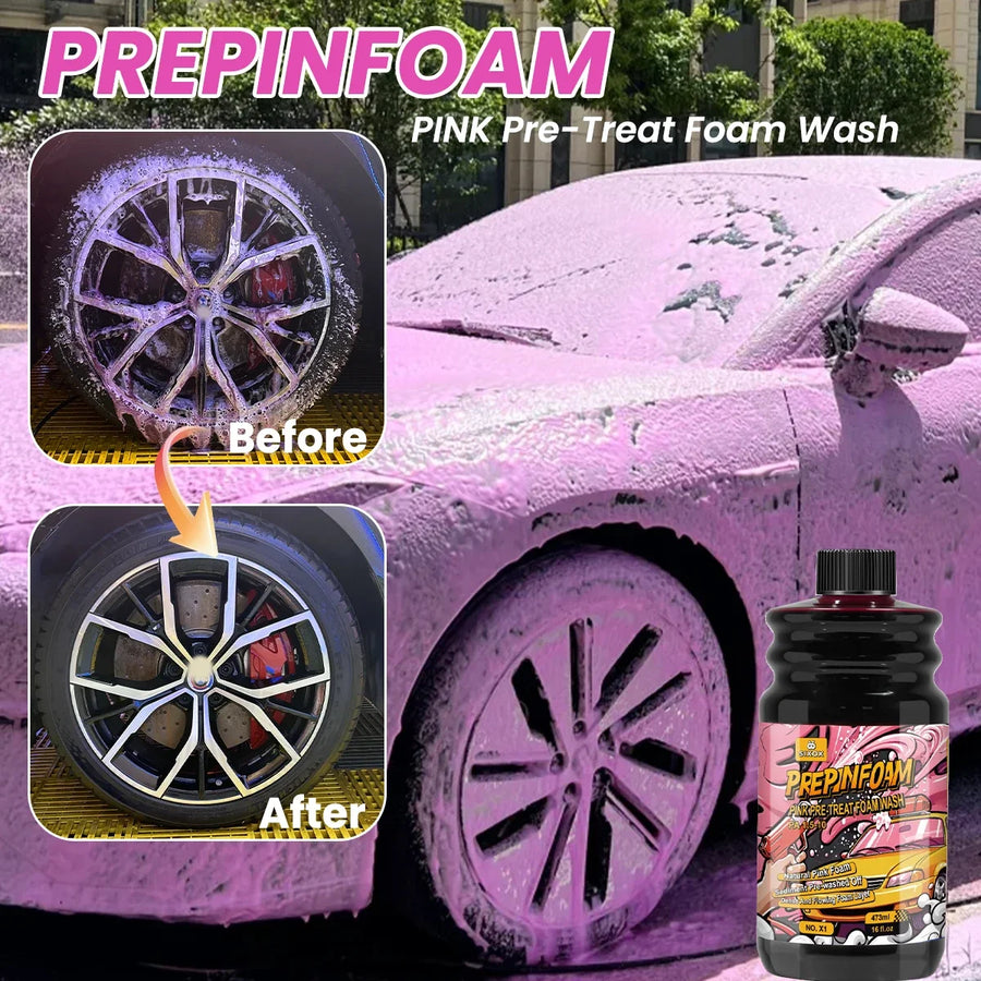 Concentrated Pink Snow-Foam Car Wash Shampoo – 100–473 ml